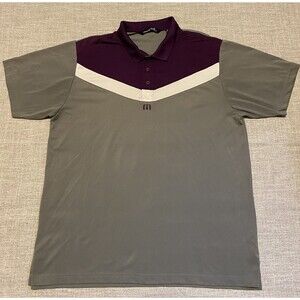 Travis Mathew Polo Shirt Men Extra Large Purple Gray  Pima Cotton Golf Casual